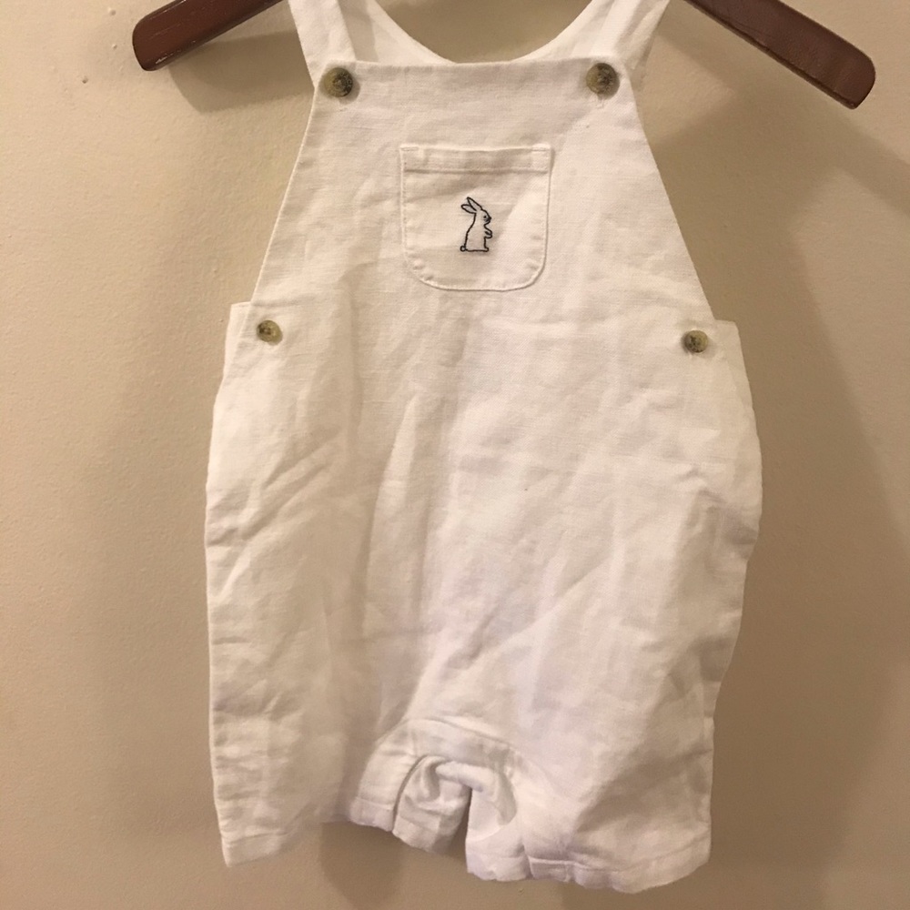 NWT Janie and Jack linen shortalls